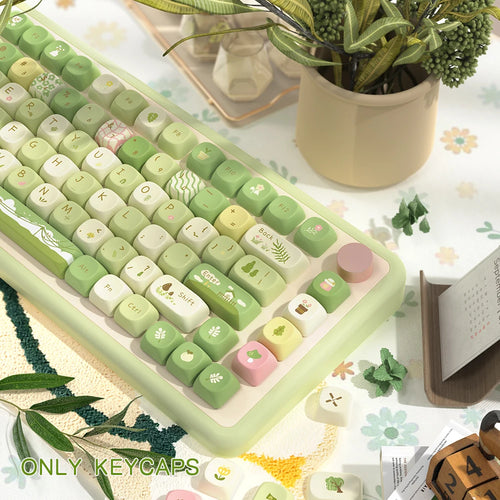 145 Keys Green MOA Profile PBT Keycaps Customs Dye Sub Keycap For Cherry Mx Switch Gaming Mechanical Keyboard MCA key caps DIY