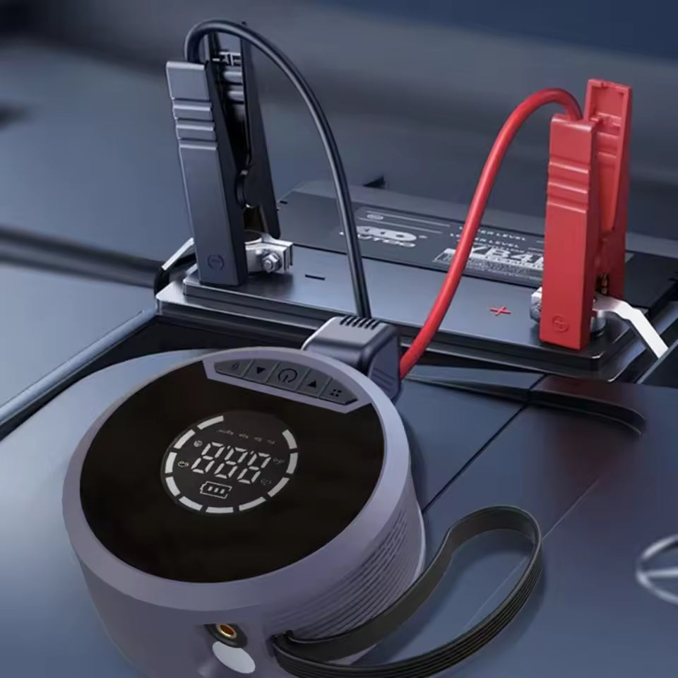 Portable Car Jump Starter & Tire Inflator — All-in-1 Emergency Car Tool