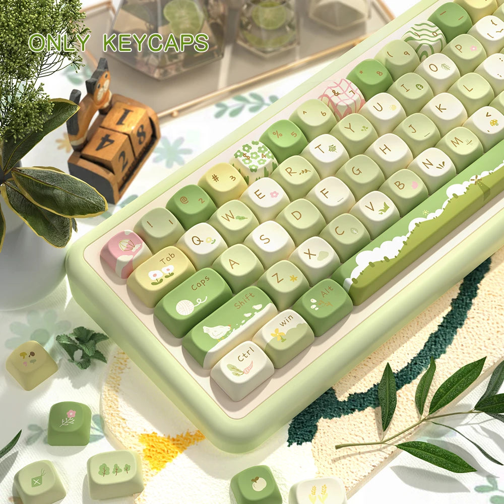 145 Keys Green MOA Profile PBT Keycaps Customs Dye Sub Keycap For Cherry Mx Switch Gaming Mechanical Keyboard MCA key caps DIY